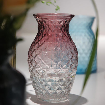Vase for Flowers Small Glass Vases for Home Decor Table Centerpieces Living Room Bedroom Bookshelf Kitchen Modern Office Wedding Decoration Vintage Flower Vases Red White